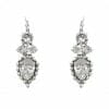 Teardrop Earrings with Swarovski crystals in silver tone