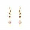 Long Hoop Earrings in Gold tone with Swarovski crystals