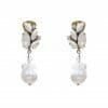Drop clip Earrings with Swarovski crystals and pearls