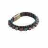 Bracelet with Leather, Swarovski crystals and magnetic closing