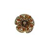 flower metallic brooche with crystals