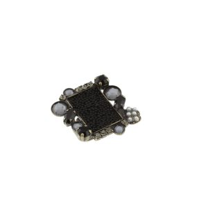 221 19A 29021 BR  Ring Metal  with Strass, Pearl, Glass Stone
