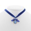 279 81N 28717 BR  Necklace Metal  with Strass, Glass Stone, Velvet