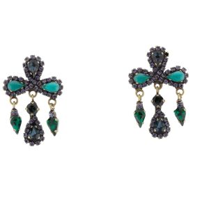 694 14E 28925 BR  Earrings Metal  with Strass, Glass Stone
