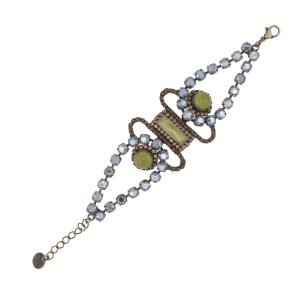 756 88B 28610 BR  Bracelet Metal  with Strass, Glass Stone, Pearl