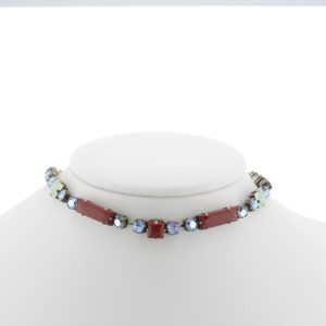 756 90N 28604 BR  Necklace Metal  with Strass, Glass Stone