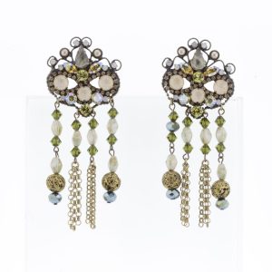 802 17E 28742 BR  Earrings Metal  with Strass, Bead, Glass Stone, Pearl