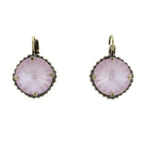 321 44E 29376 BR  Σκουλαρίκια μέταλλο  με Στράς Swarovski