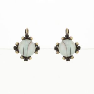 759 43E 30350 BR  Σκουλαρίκια μέταλλο  με Στράς, Γυάλινη Πέτρα