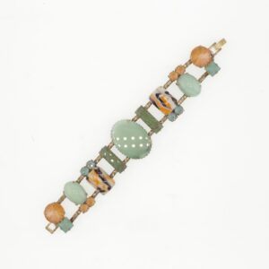 787 52B 30577 BR  Βραχιόλι μέταλλο  με Στράς, Γυάλινη Πέτρα